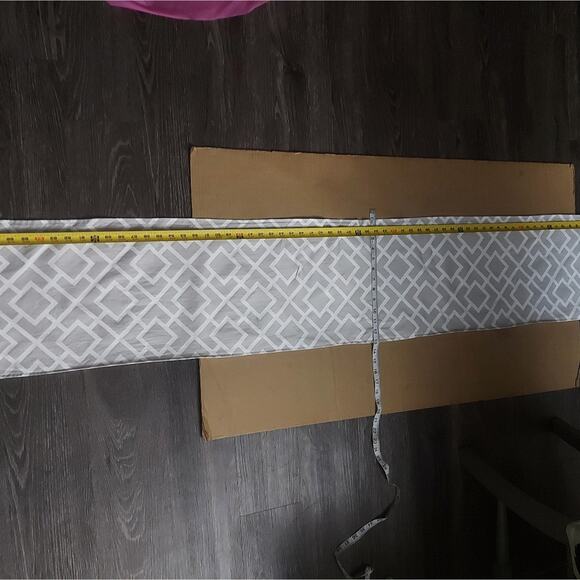 Dove Gray/White Table Runner 13x70 Dining Holiday Home Decor Table Linens Casual - Picture 6 of 7